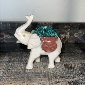White Onyx and Chrysocolla Elephant